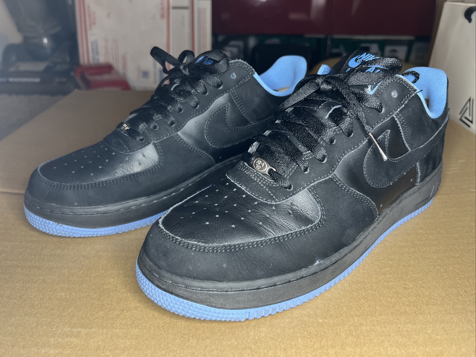 NIKE Air Force 1 low sz. 11 UNC Black u0026amp; University Blue | eBay