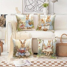 Easter Bunny Decorative Pillow Cover Home Decor Spring Summer Sofa Cushion Cover