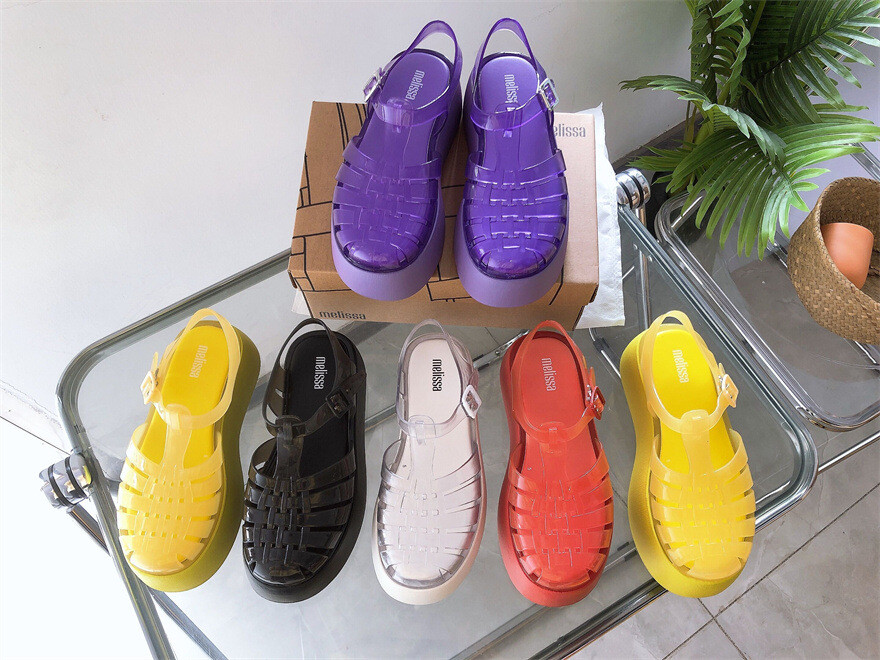 SAOLA 2024 Melissa sandali donna suola spessa casual Baotou scarpe romane scarpe gelatina