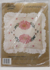 Something Special Chrysanthemum Pillow Candlewicking Size 14" X 14"