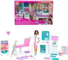 Barbie Fast Cast Clinic Playset Doctor Doll Medical Station with Accessories