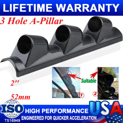 Universal Triple 3 Hole A-Pillar Gauge Meter Pod Drift Race Boost Display Holde