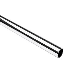 Image of Wall Mounted 32mm Clothes Rail Tube Garment Hanging Pipe Walk In Wardrobe Chrome