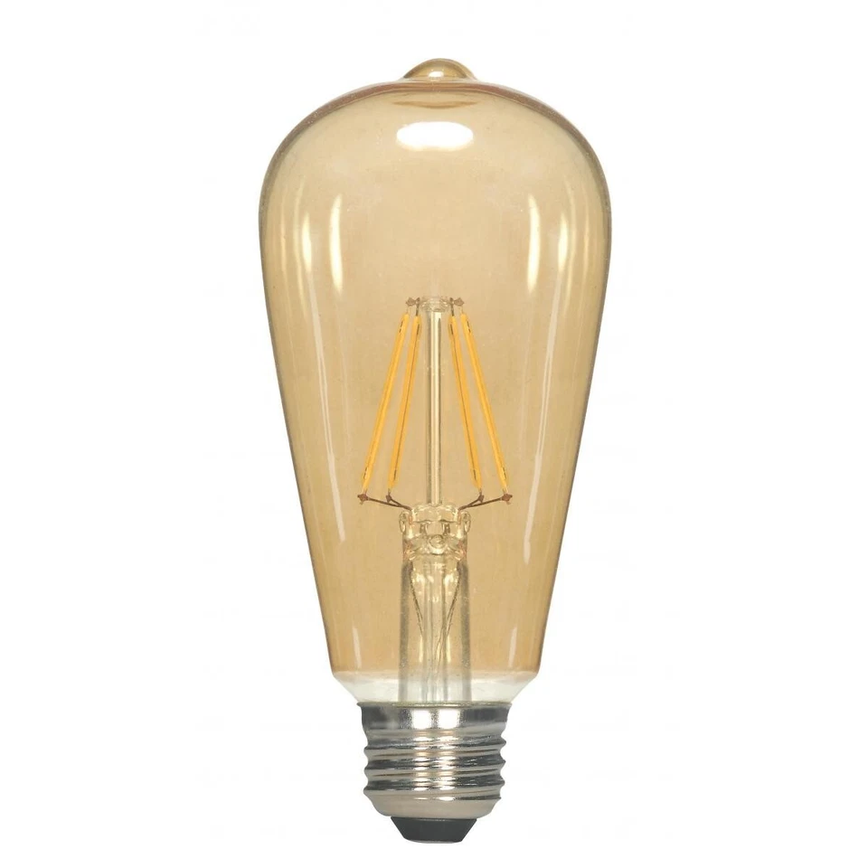 Satco S9579 - 7 Watt ST19 LED Vintage Amber Light Bulbs - 2000K (6 Pack) - Image 4 of 4