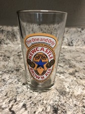 New Castle Brown Ale Beer Bar Pub Pounder Pint Glass 16 oz 5 7/8" Tall