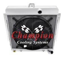Al Champion 2 Row All Aluminum Radiator W 16 Fan For 1964 Dodge Dart L6 Engine