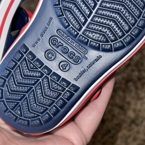 Crocs Crocband Kids Baby Sandal 12856-485 Navy/Red Size C4 NWT Size Infant 4 - Picture 6 of 7