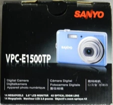Sanyo VPC-E1500TP 14 MP 4 X Optical Zoom Digital Camera Blue NEW VT6056