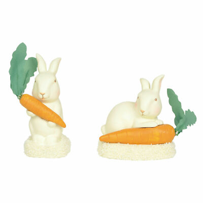 Dept 56 602987 Rabbit w/ Carrot Snowbabies Easter Bunny Bisque Porcelain 3.75'' L