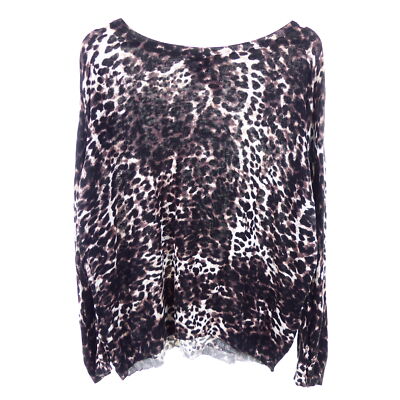 H&M Pullover Strick Knit Leopard Tierfell Braun Schwarz Gr. S 36