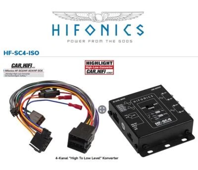 Hifonics HF-SC4-ISO High to Low Level Signal Konverter 4-Kanal High Low Adapter - Bild 1 von 4