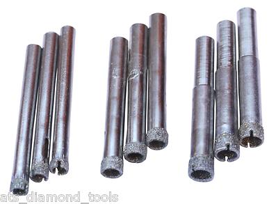 3 x 6,7 & 8mm Diamant Lochsäge Bohrer Keramikfliese Glas Porzellan Marmor 9 Stück