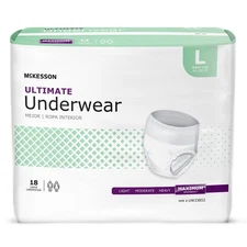 McKesson Adult Disposable Cloth Underwear Maximum Absorbency - Size L 72 Count
