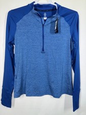 Under Armour Womens Size Large Qualifier Hybrid Half-Zip Long Sleeve Blue New
