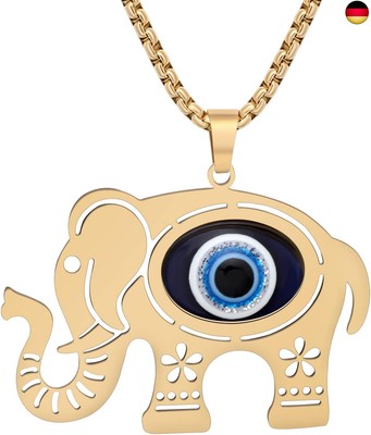 BAMAY Edelstahl Elefant Halskette Anhänger Mode Schmuck Elefant Geschenke für D