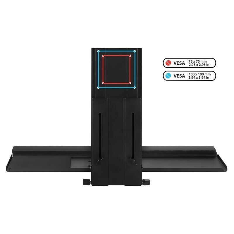 Height Adjustable Wall Mount Keyboard Tray Monitor Platform with Mouse Pad