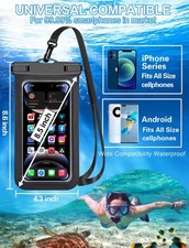 Black White 2 Pack IP68 Waterproof Case for Apple iPhone Samsung Galaxy Outdoor