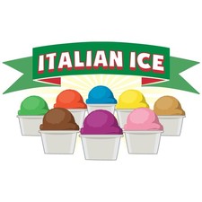 Italian ICE 16" Concession Decal Sign - Cart, Trailer, Stand, Equipment Sticker
