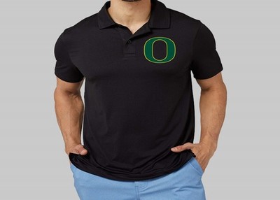 Oregon Ducks Men's Polo Shirt, Moisture Wicking - Slim Fit size Small, Black