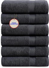 100 Cotton Bath Towels, 24x48 Pack of 6 Towels, Quick Dry, Highly Absorbent,