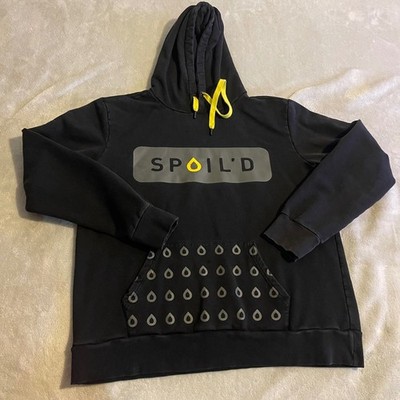 SPOIL'D Black Unisex 2XL Cotton Blend Hoodie ''Estd 2017'' Graphic Print Casual