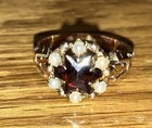 Antique Victorian 14k Gold Garnet Ring Size 5 Vintage Jewelry 1800’s Ten Carat — photo 4