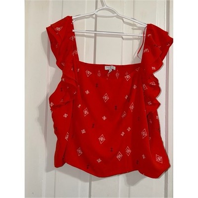 Women's plus size 4X Ruffle Sleeve Square Neck Top crop top Sofia Vargas