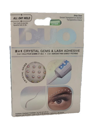 DUO 2 Pack 2-in-1 Crystal Gems & Lash Adhesive Clear Eyelash Glue Kit
