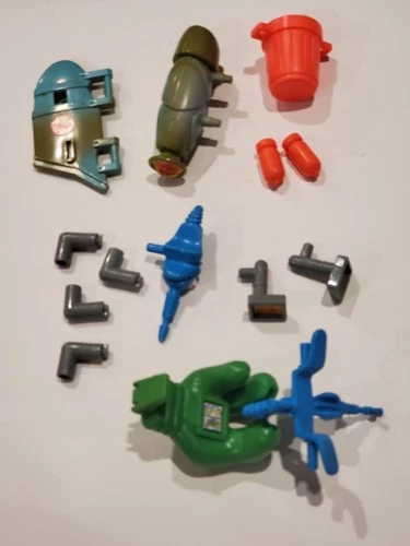 TMNT weapons lot 1988 Turtle Copter misc parts lot Playmates Toys vintage