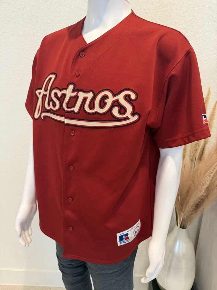 Camiseta deportiva Roger Clemens Houston Astros Russell logotipo cosido casa roja talla L Foto 3 de 4