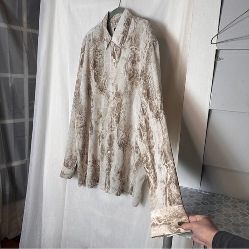 Pronti Collection By Phita Button Down Shirt Cream & White Print - Picture 9 of 16