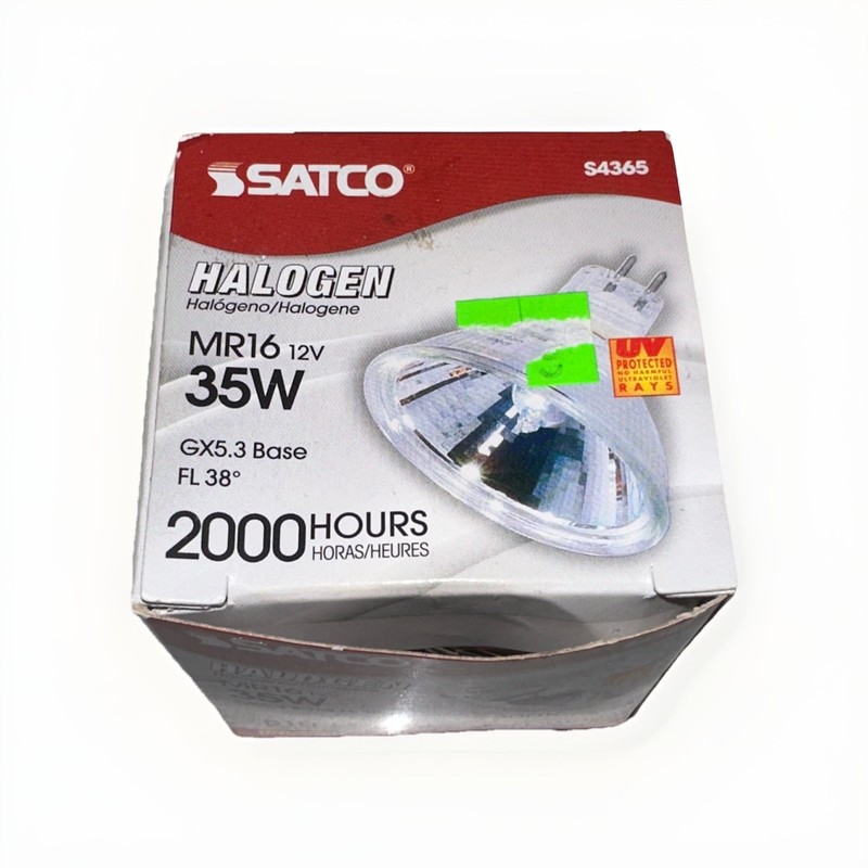 REAL SATCO S4365 Halogen Bulb 35W MR16 12V GX5.3 Flood 38 degrees 2000 Hours