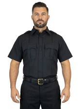 First Class 100 Polyester 4 Pocket Hidden Zipper Uniform Shirt - Short Sleeve