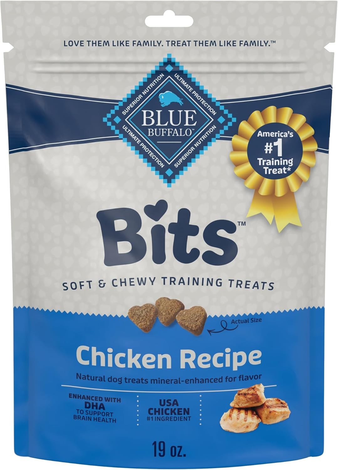 Blue Buffalo Bits Soft Dog Training Treats Chicken Recipe 19oz Natural Snack