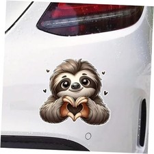 2pcs 5.12"x4.72", Sloth with Heart Self-Adhesive Vinyl Decal, Used for Car