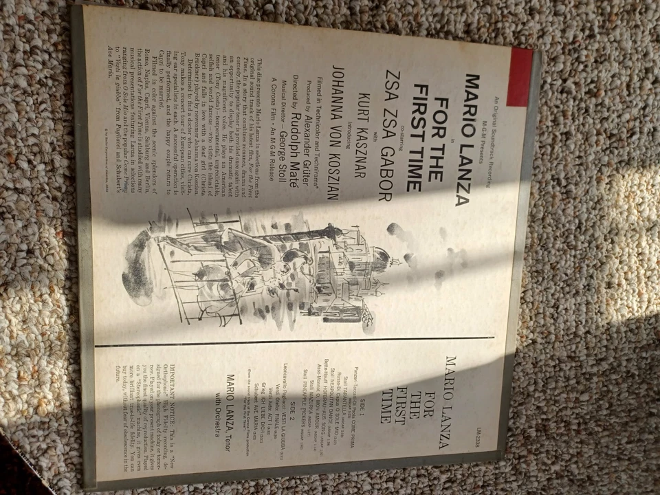 Mario Lanza For The First Time Vinyl LP RCA Victor LM-2338 play tested nice - Image 2 of 3