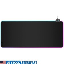 RGB Gaming Mouse Pad Dynamic 360 Lighting USB Hub Large Surface Rubber Base