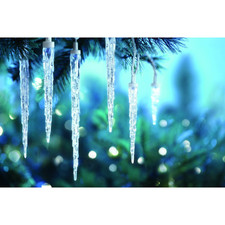 25-Count Cool White LED Random Twinkling Icicle Lights by Holiday Time