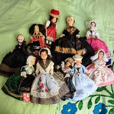lot 10 poupées folkloriques anciennes vintage petitcolin autres