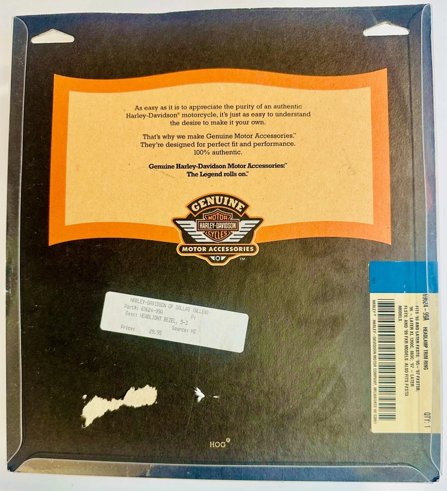 Anillo de ajuste de faros vintage Harley Davidson 69624-99A**NOS** Foto 4 de 4