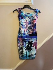 LIPSY LADIES MULTICOLOURED BODYCON DRESS SIZE 8 UK