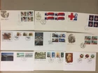 Nine Canada fdc with multiple stamps