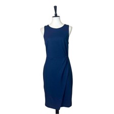 Banana Republic Sheath Dress Knot Front Sleeveless Navy Blue Women’s Size 8