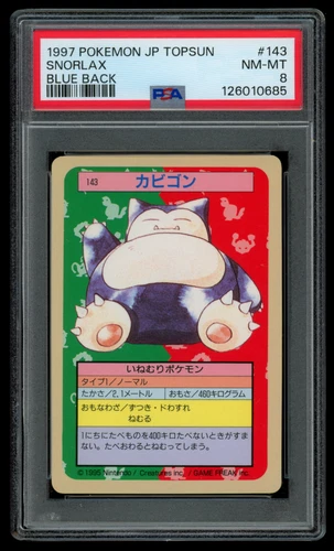 PSA 8 NM-MT Pokemon Japanese Snorlax #143 Topsun Blue Back