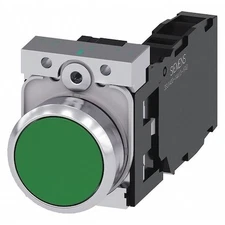 Siemens 3Su1150-0Ab40-1Fa0 Push Button,22Mm,Green,Metal Bezel