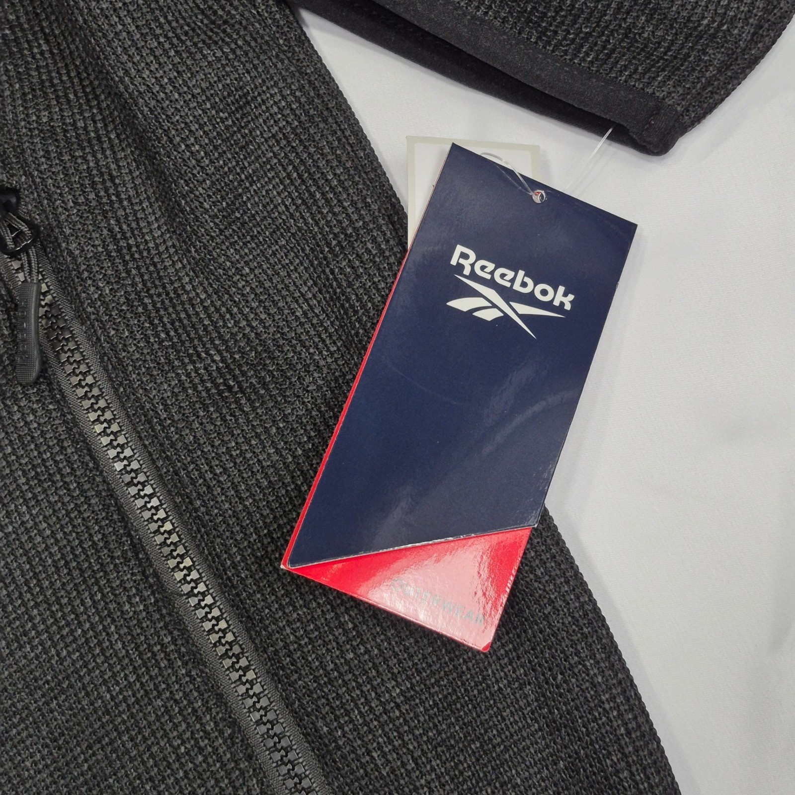 Reebox Textured Soft Woven Hooded Fleece Jacket Men's Size XL Black thumbnail 8