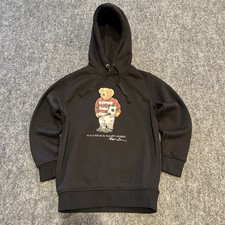 POLO Ralph Lauren Polo Bear Pullover Hoodie Sweatshirt Black Youth Size XS