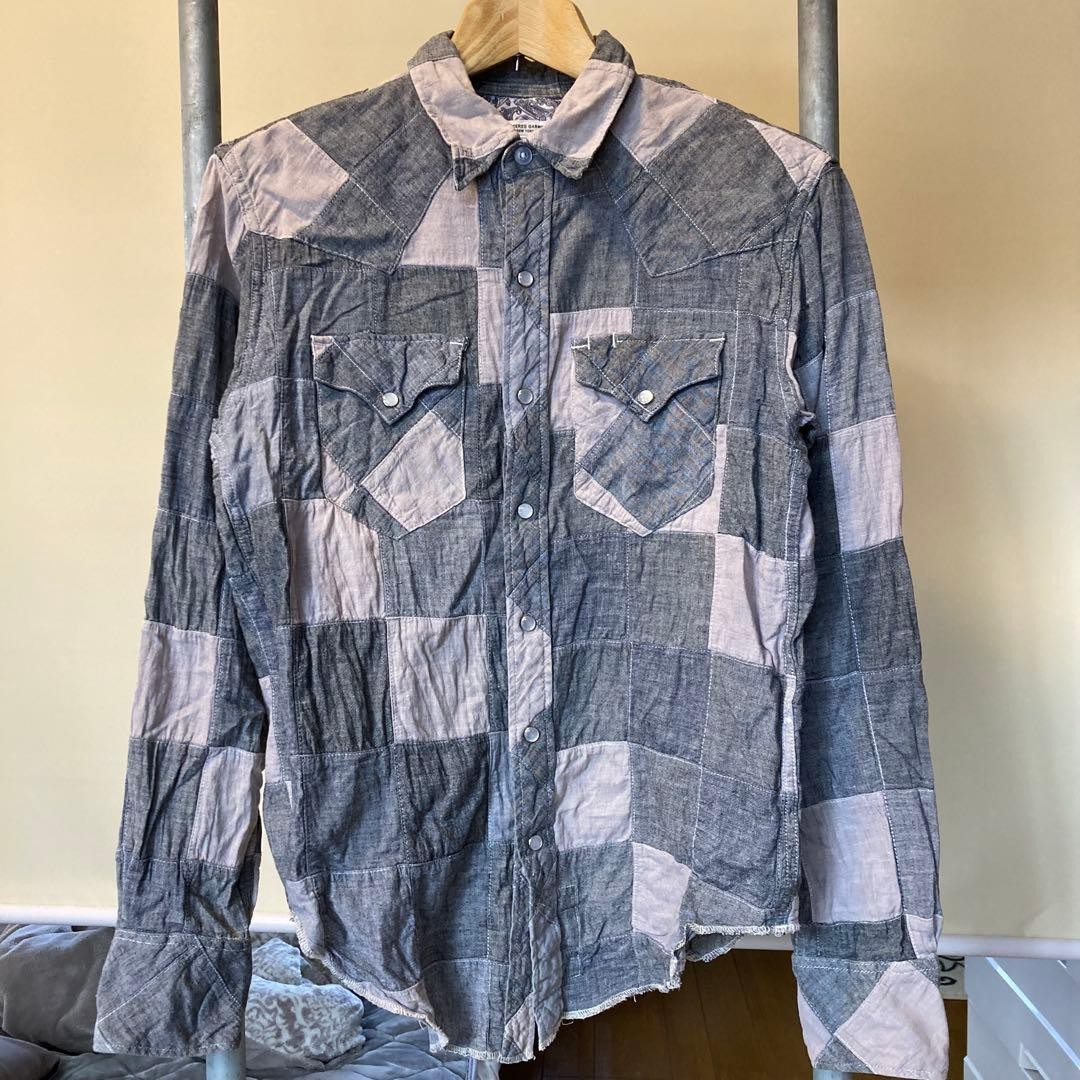 Engineered Garments Patchwork Western Shirt Size … - image 1