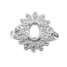 Semi Mount Ring 925 Sterling Silver Jewelry Setting Size 8X6 MM Oval Shape