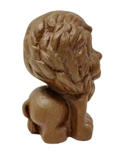 VTG Terracotta Clay Art Pottery Miniature Leo Lion Mini Figurine Curio MCM 3.25"